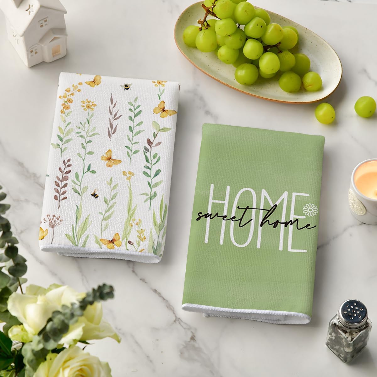 4 szt., zielone ręczniki kuche – Home Cooking Is The Best recenzja i cena