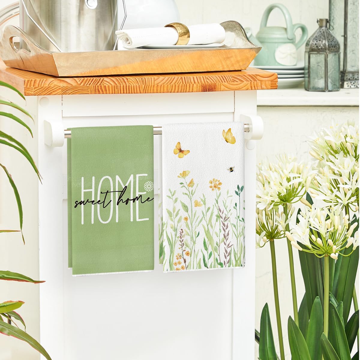 4 szt., zielone ręczniki kuche – Home Cooking Is The Best recenzja i cena