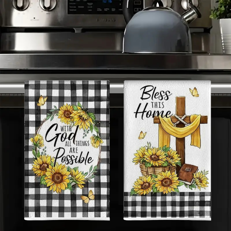 2 szt., czarno-białe ręczniki  – Home Cooking Is The Best recenzja i cena